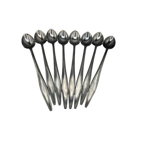 8 VTG National Parma NS Co Stainless Iced Tea Spoons 7 1/2" Japan - Picture 2 of 7